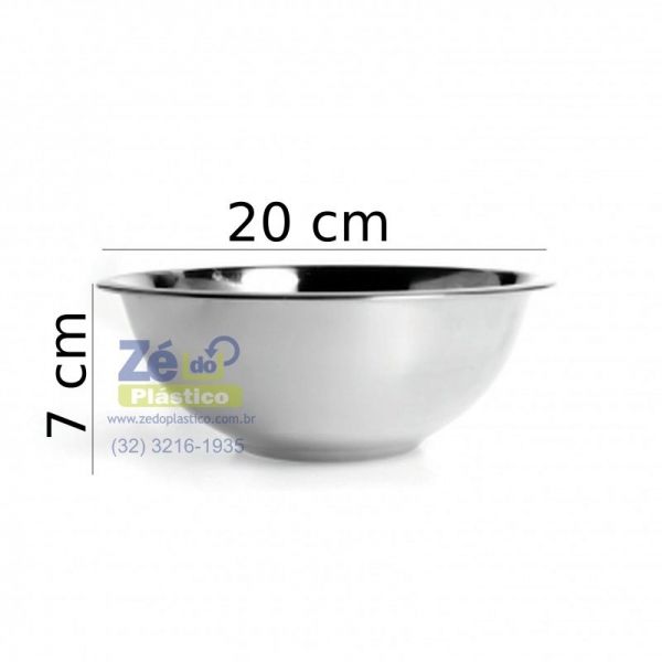Tigela Inox tipo Bowl 20 cm - X0012