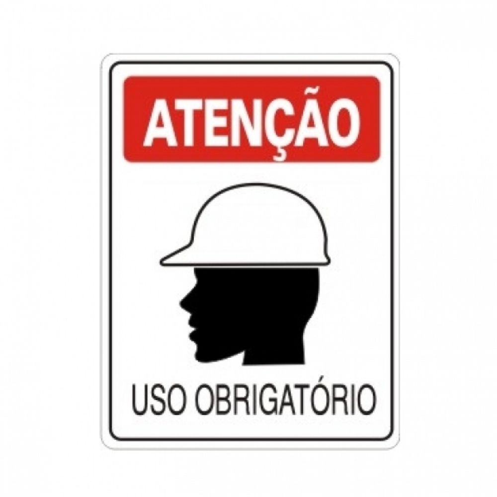 Placa Sinalização - Uso Obrigatório de Capacete