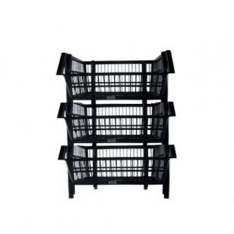 Cesto Expositor Empilhável Pequeno - Preto