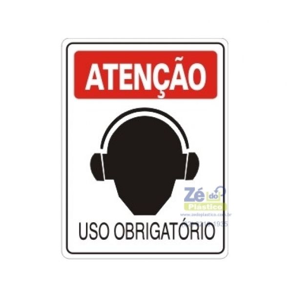 Placa Sinalização - Uso Obrigatório de Protetor Auricular