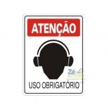 Placa Sinalização - Uso Obrigatório de Protetor Auricular