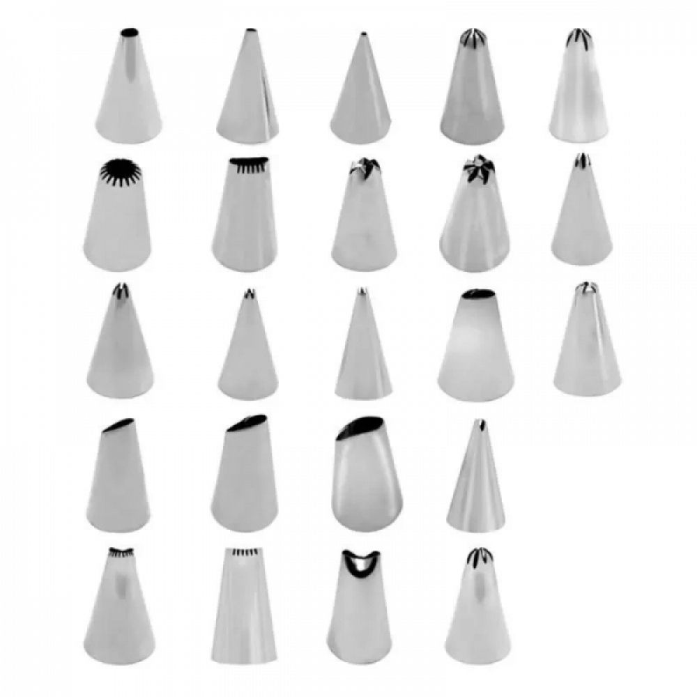 Kit com 24 Bicos para Confeitar em Inox - Y17788