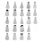Kit com 24 Bicos para Confeitar em Inox - Y17788