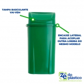 Lixeira Basculante - Tampa Vaivem - 60 litros