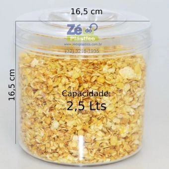 Pote Acrílico Redondo 2,5 Lts com Tampa