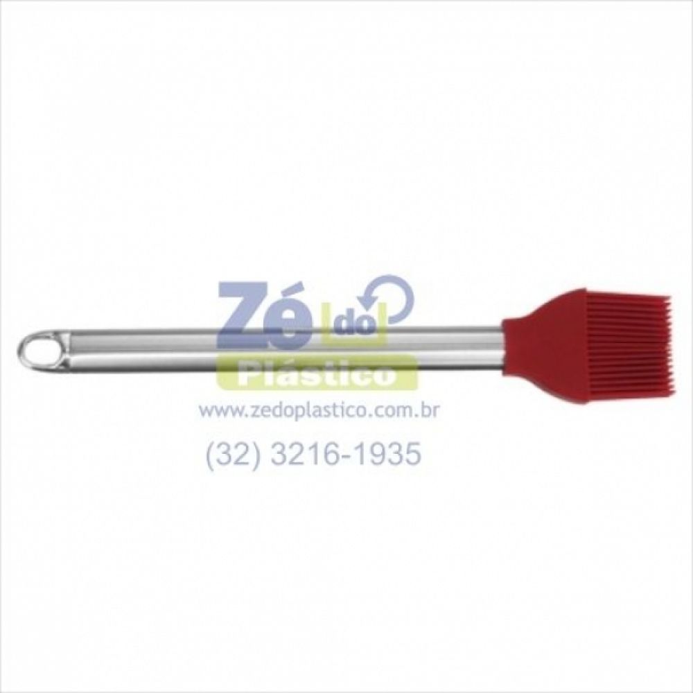 Pincel de Silicone Cabo Inox 12106 - Vinho