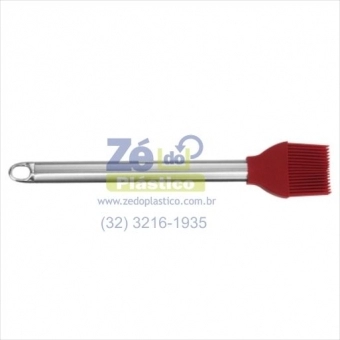 Pincel de Silicone Cabo Inox 12106 - Vinho