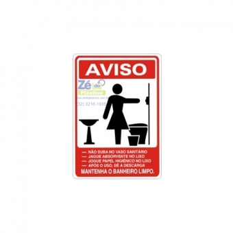 Placa Sinalização - Aviso Feminino