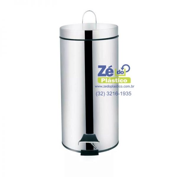 Lixeira Redonda Inox com Pedal 20 Litros
