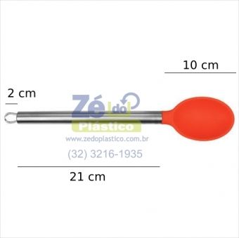 Colher de Silicone Cabo Inox 12067 - Laranja