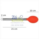 Colher de Silicone Cabo Inox 12067 - Laranja