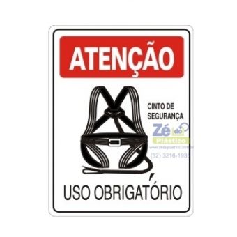 Placa Sinalização - Uso Obrigatório de Cinto