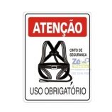 Placa Sinalização - Uso Obrigatório de Cinto