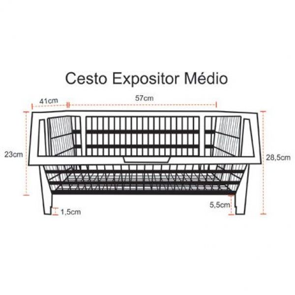 Cesto Expositor Empilhável Médio - Azul