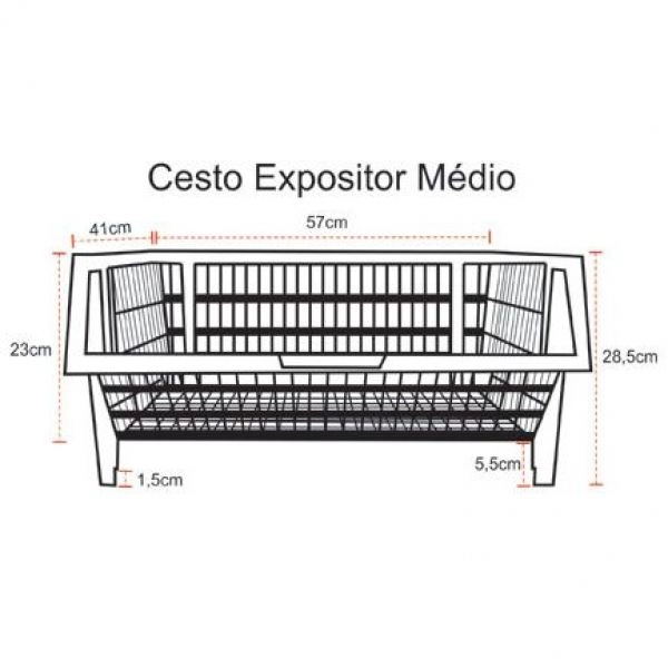 Cesto Expositor Empilhável Médio - Azul