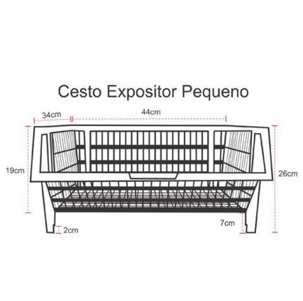 Cesto Expositor Empilhável Pequeno - Preto