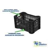 Caixa de Mercado Preta - 50 Litros