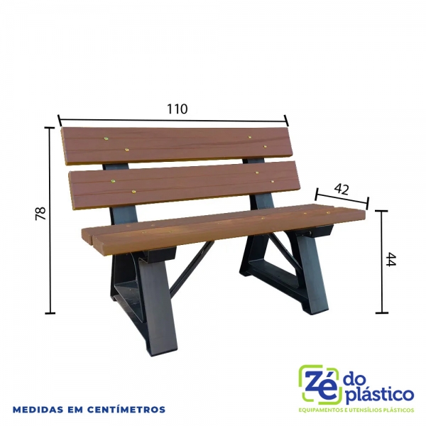 Banco de Jardim Madeira Plástica - 2 Lugares