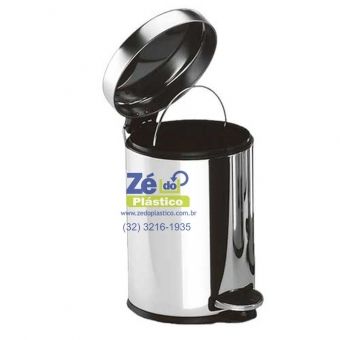 Lixeira Redonda Inox com Pedal 5 Litros