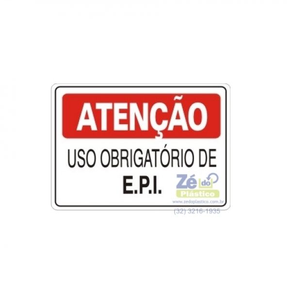 Placa Sinalização - Uso Obrigatório de EPI