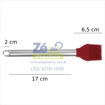 Pincel de Silicone Cabo Inox 12106 - Vinho