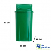 Lixeira Basculante - Tampa Vaivem - 60 litros