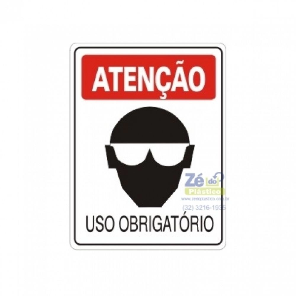 Placa Sinalização - Uso Obrigatório de Óculos de Proteção