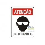 Placa Sinalização - Uso Obrigatório de Óculos de Proteção