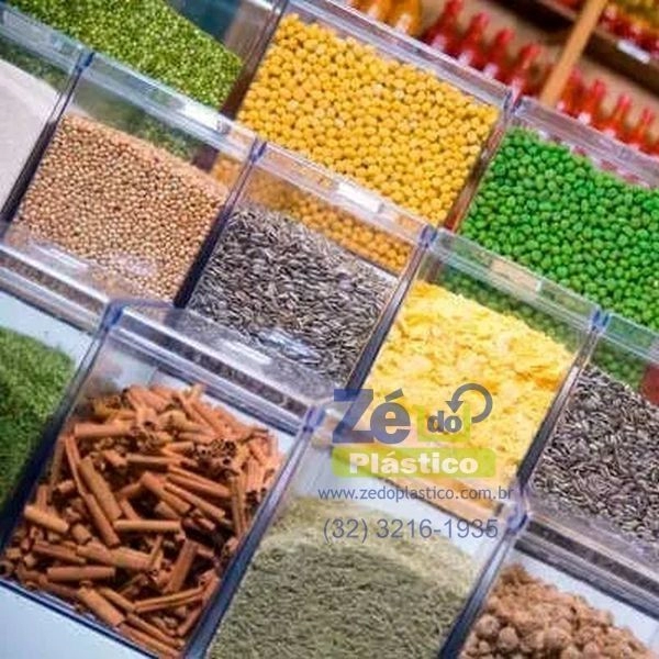 Pote Acrílico Quadrado 10 Lts com Tampa