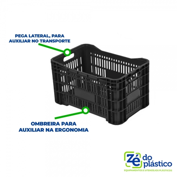 Caixa Mercado Preta - 50 litros