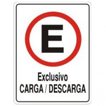 Placa Sinalização - Exclusivo Carga e Descarga