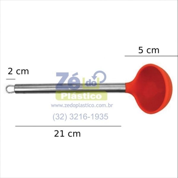 Concha de Silicone Cabo Inox 12068 - Laranja