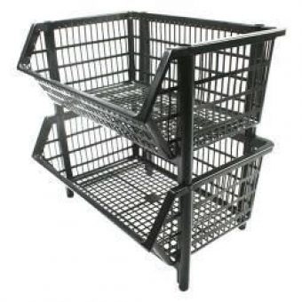 Cesto Expositor Empilhável Médio - Preto
