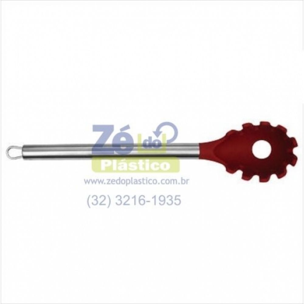 Pegador de Macarrão de Silicone Cabo Inox 12078 - Vinho