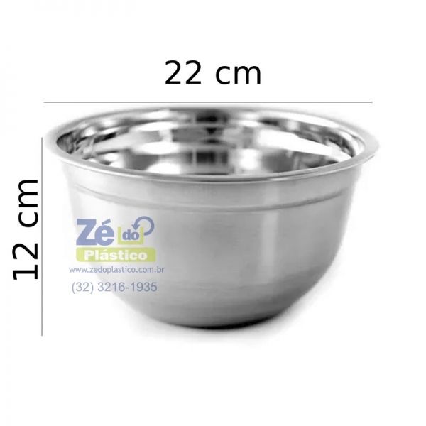 Tigela Funda Inox tipo Bowl 22 cm - X0064