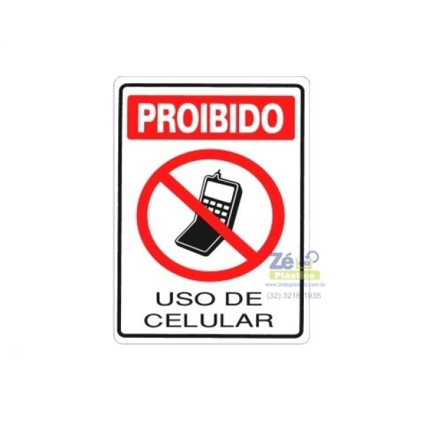 Placa Sinalização - Proibido Uso de Celular