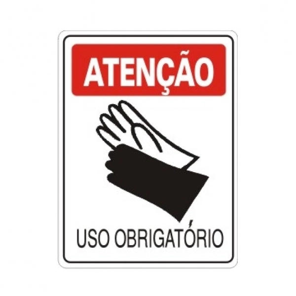 Placa Sinalização - Uso Obrigatório de Luva