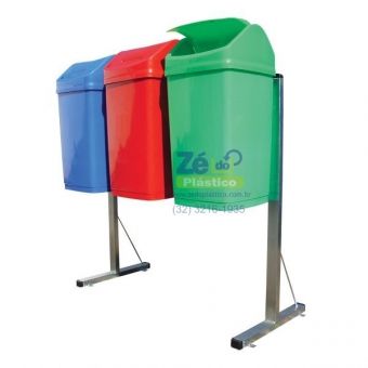 Kit 3 Lixeiras para Coleta Seletiva