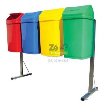 Kit 4 Lixeiras para Coleta Seletiva