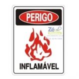 Placa Sinalização - Perigo Inflamável