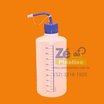 Pisseta Transparente Bico Curvo 1000 ML