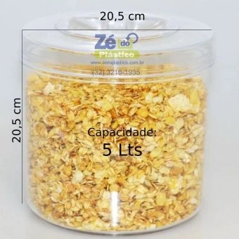 Pote Acrílico Redondo 5 Lts com Tampa