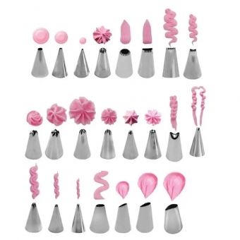 Kit com 24 Bicos para Confeitar em Inox - Y17788