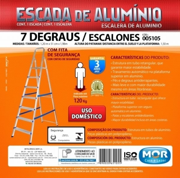 Escada de Alumínio 7 Degraus - 5105