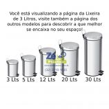 Lixeira Redonda Inox com Pedal 3 Litros