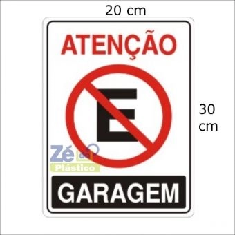 Placa Sinalização - Proibido Estacionar Garagem