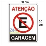 Placa Sinalização - Proibido Estacionar Garagem