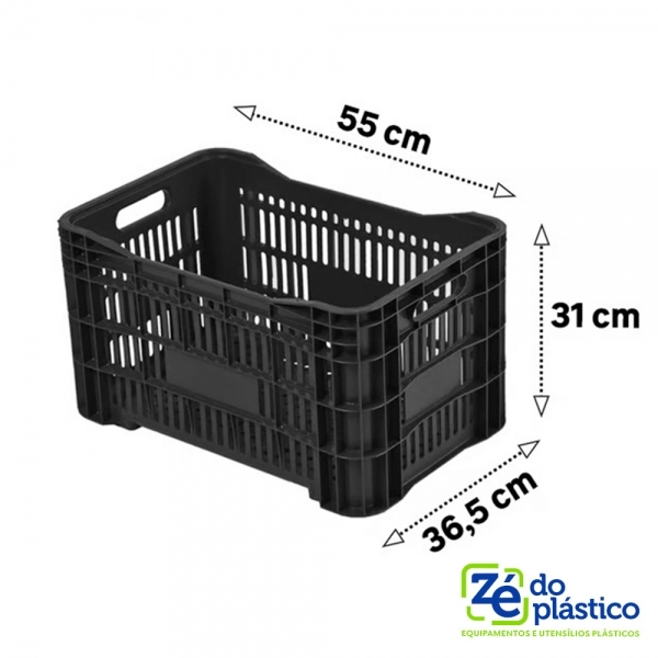 Caixa Mercado Preta - 50 litros