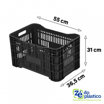 Caixa Mercado Preta - 50 litros